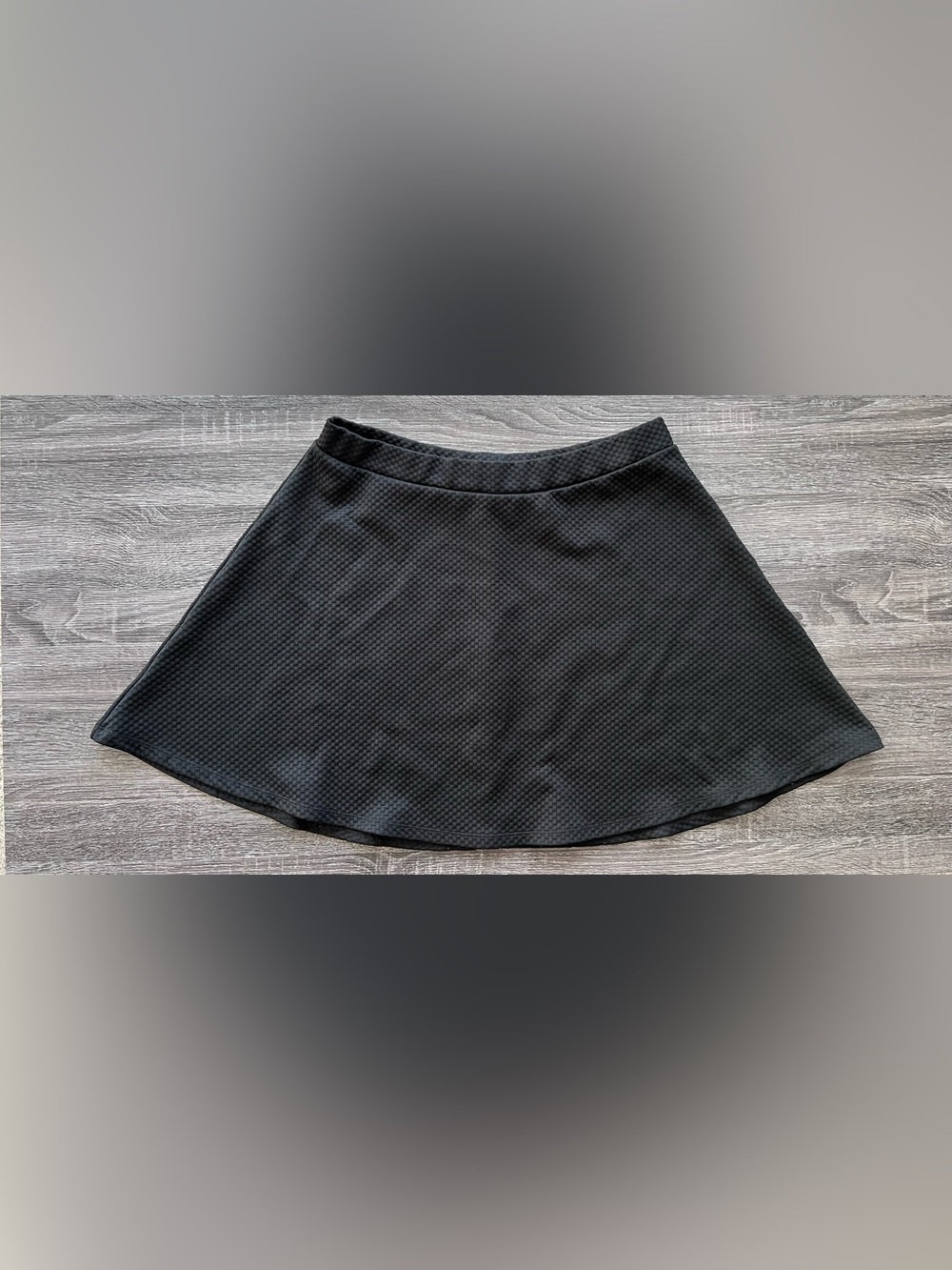 H&M Textured Black Skater Circle Mini Skirt | Size large